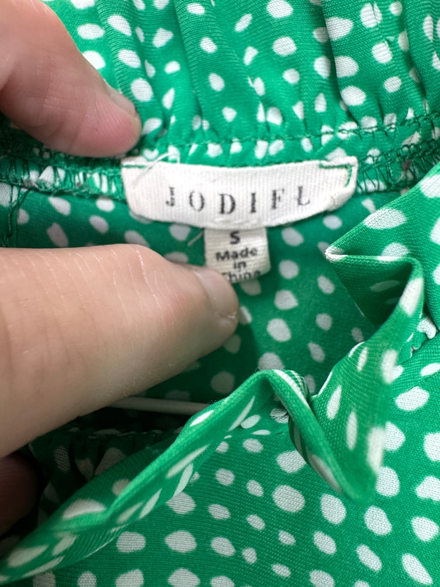 Jodifl Green Ruffle Sleeve Blouse – S
